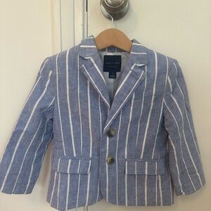 Janie and Jack Blue and White Striped Blazer 2T